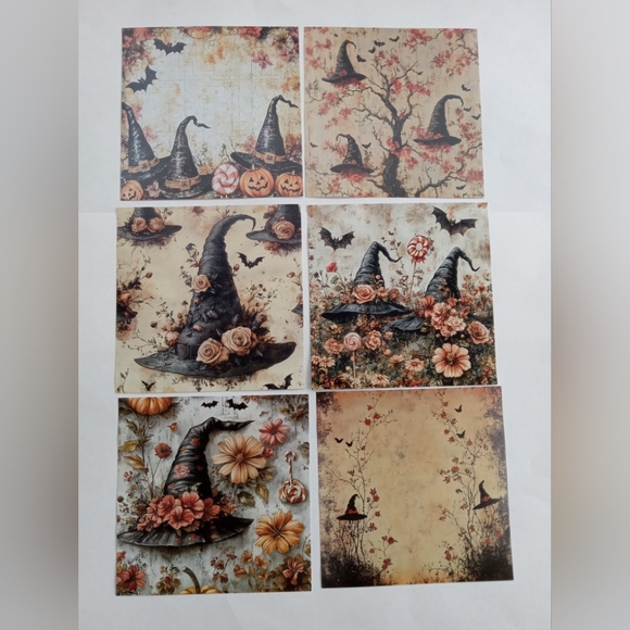 Set 6 Sheets Art Paper Halloween Themed - Picture 1 of 10